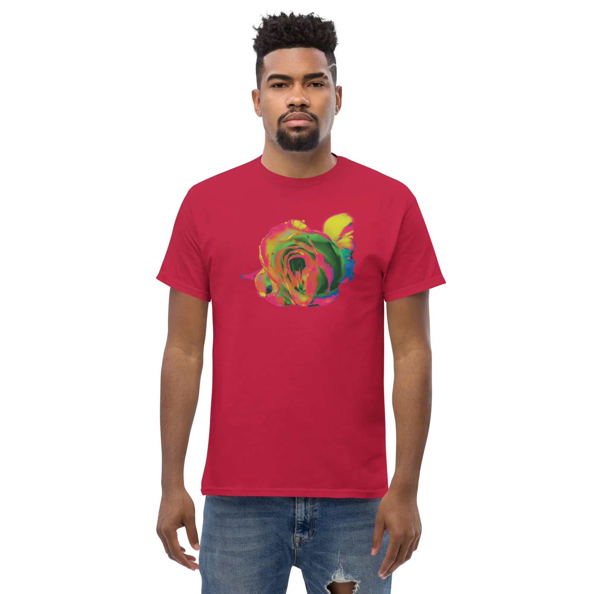 Queer Botanicals | Rainbow Rose | Unisex Classic Short Sleeve T-Shirt BaDeYaDeYa