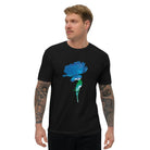 Queer Botanicals  | Blue Rose | Men's Fitted Short Sleeve T-Shirt BaDeYaDeYa