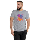 Fluorescent Flowers | Love In A Mist | Men's Fitted Short Sleeve T-Shirt BaDeYaDeYa