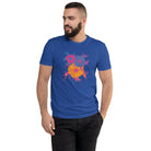 Fluorescent Flowers | Love In A Mist | Men's Fitted Short Sleeve T-Shirt BaDeYaDeYa