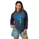 Queer Botanicals  | Blue Rose | Unisex 3/4 Sleeve Raglan T-Shirt BaDeYaDeYa