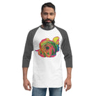 Queer Botanicals | Rainbow Rose | Unisex 3/4 Sleeve Raglan T-Shirt BaDeYaDeYa