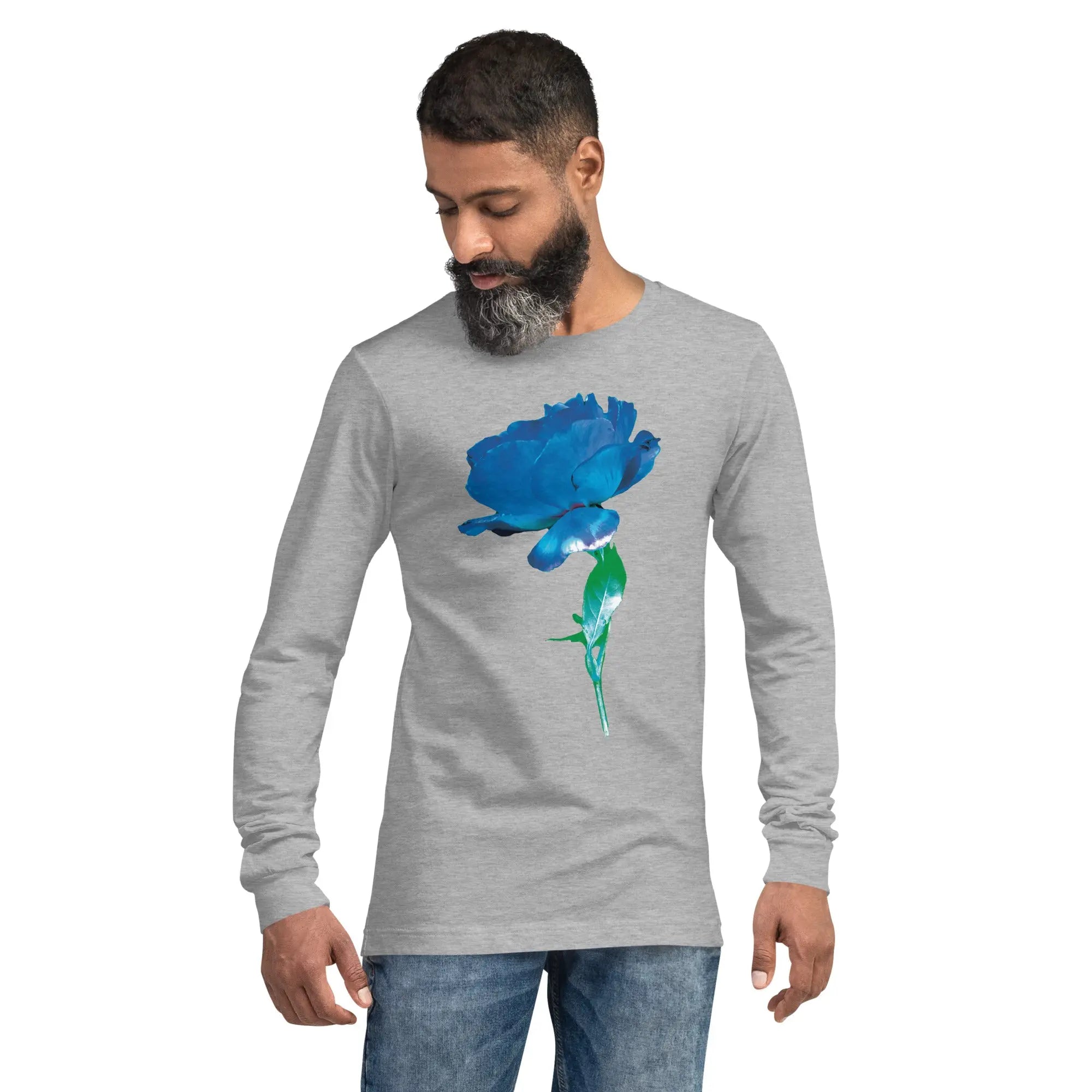 Queer Botanicals  | Blue Rose | Unisex Long Sleeve T-Shirt BaDeYaDeYa