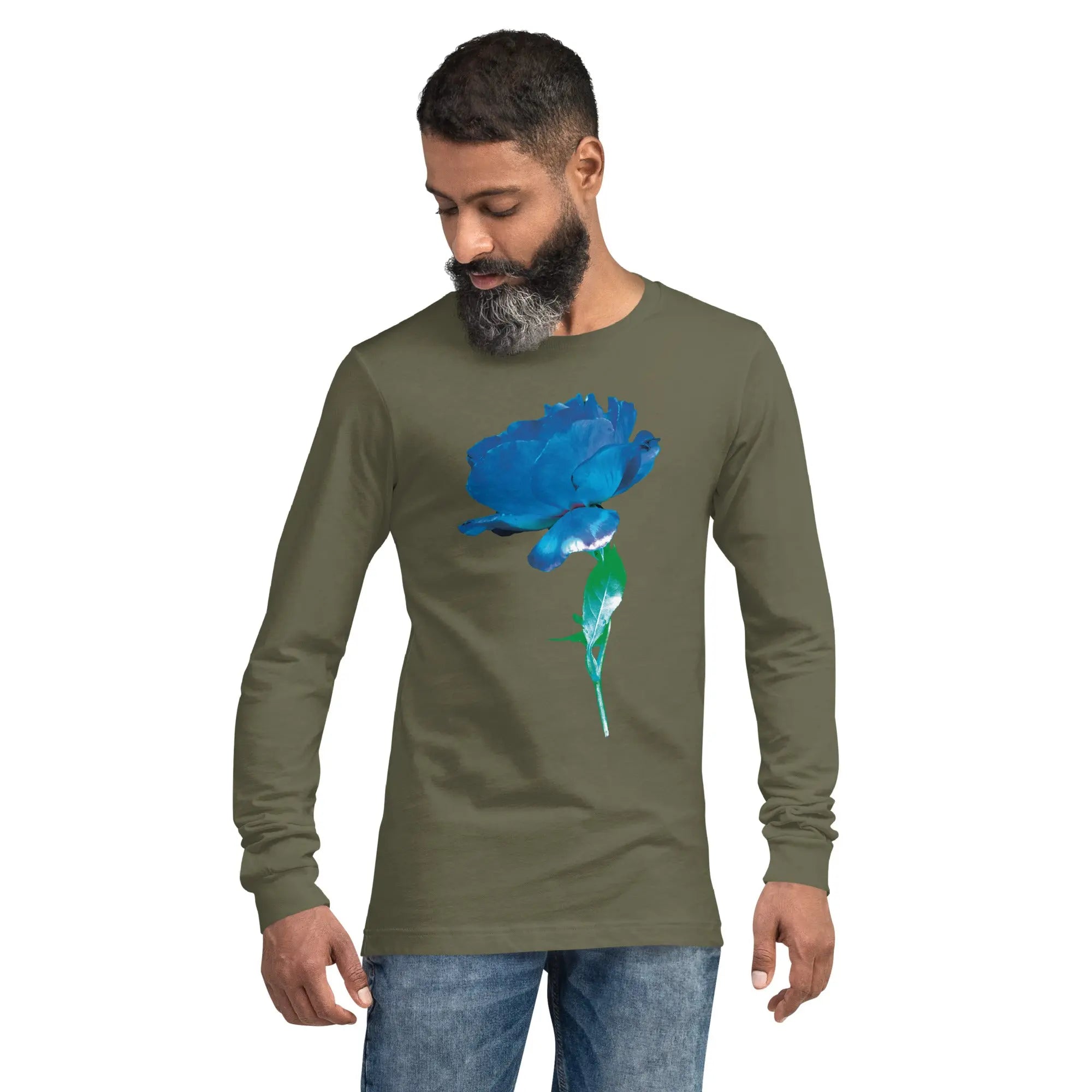 Queer Botanicals  | Blue Rose | Unisex Long Sleeve T-Shirt BaDeYaDeYa