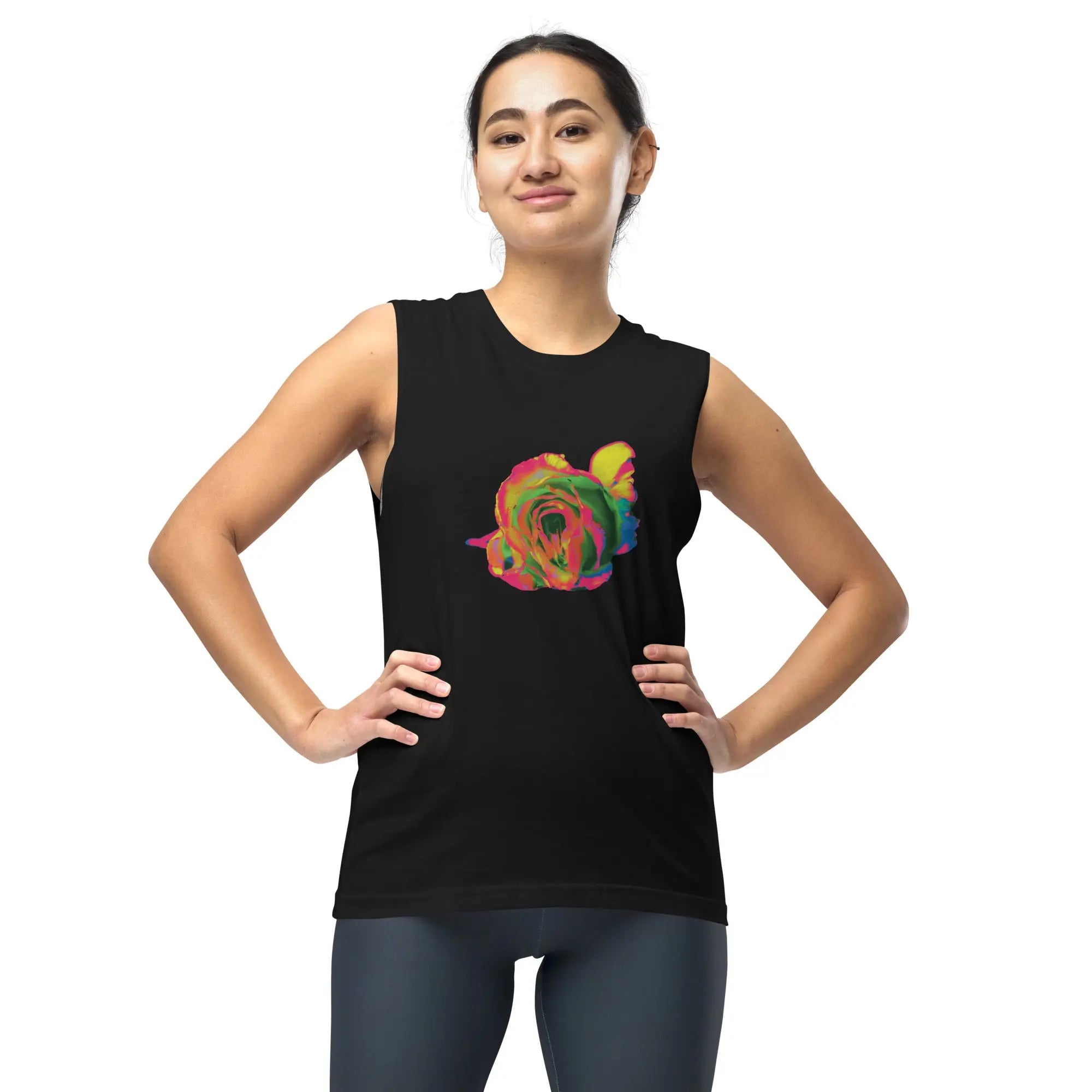 Queer Botanicals | Rainbow Rose | Unisex Muscle T-Shirt BaDeYaDeYa