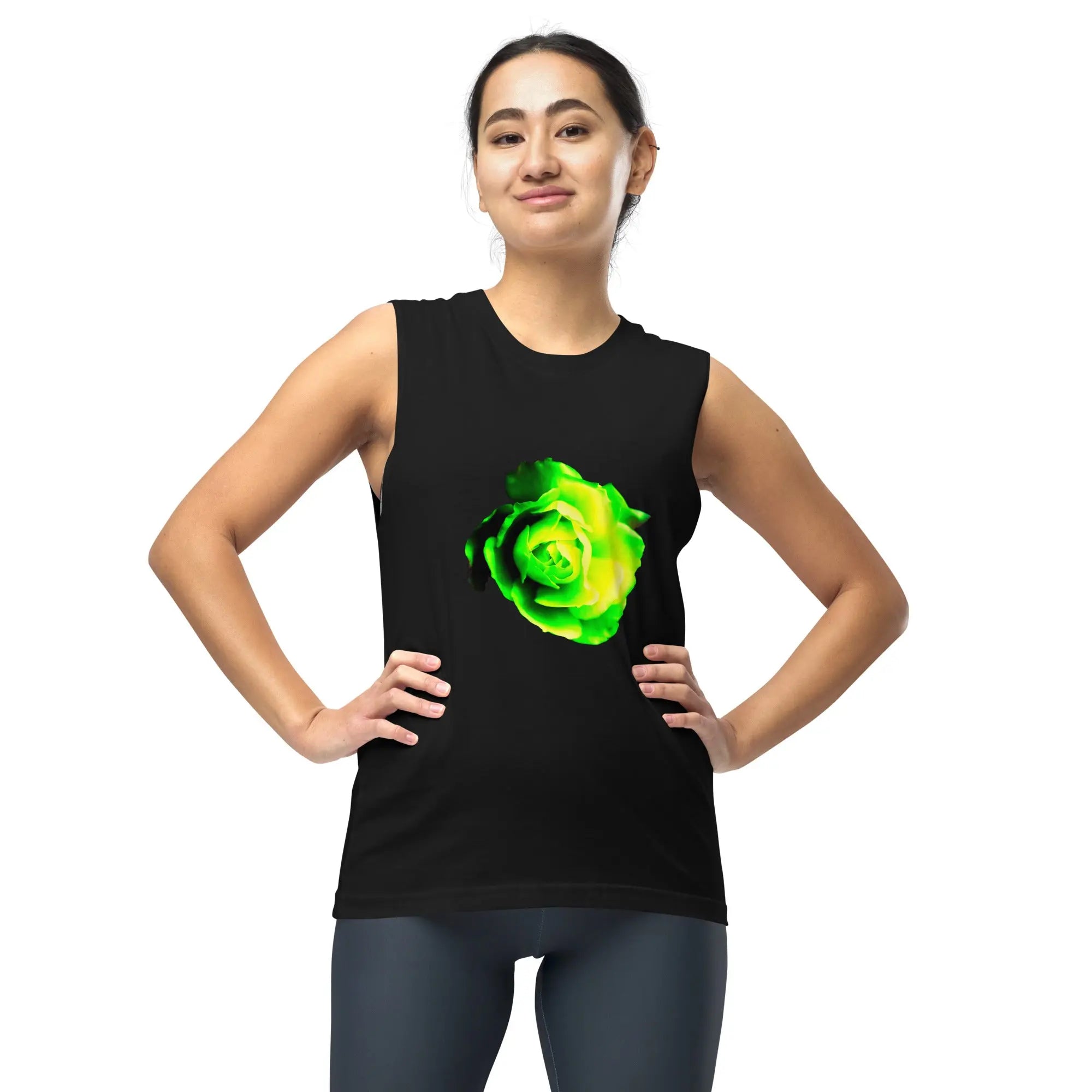 Queer Botanicals | Lime Rose | Unisex Muscle T-Shirt BaDeYaDeYa