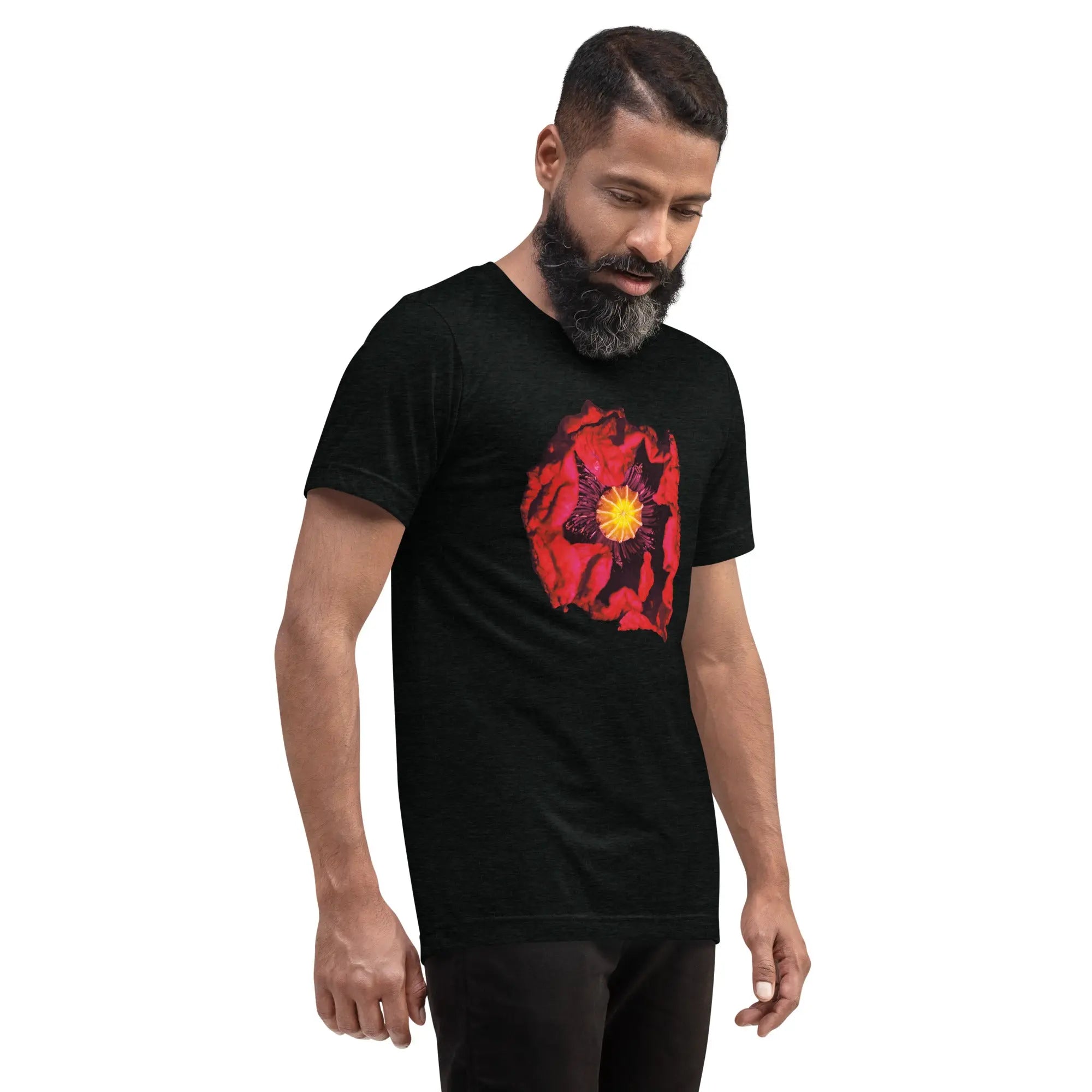 Queer Botanicals | Opening Red Poppy | Unisex Vintage T-Shirt BaDeYaDeYa