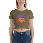 Fluorescent Flowers | Love In A Mist | Women’s Fitted Crop Top BaDeYaDeYa