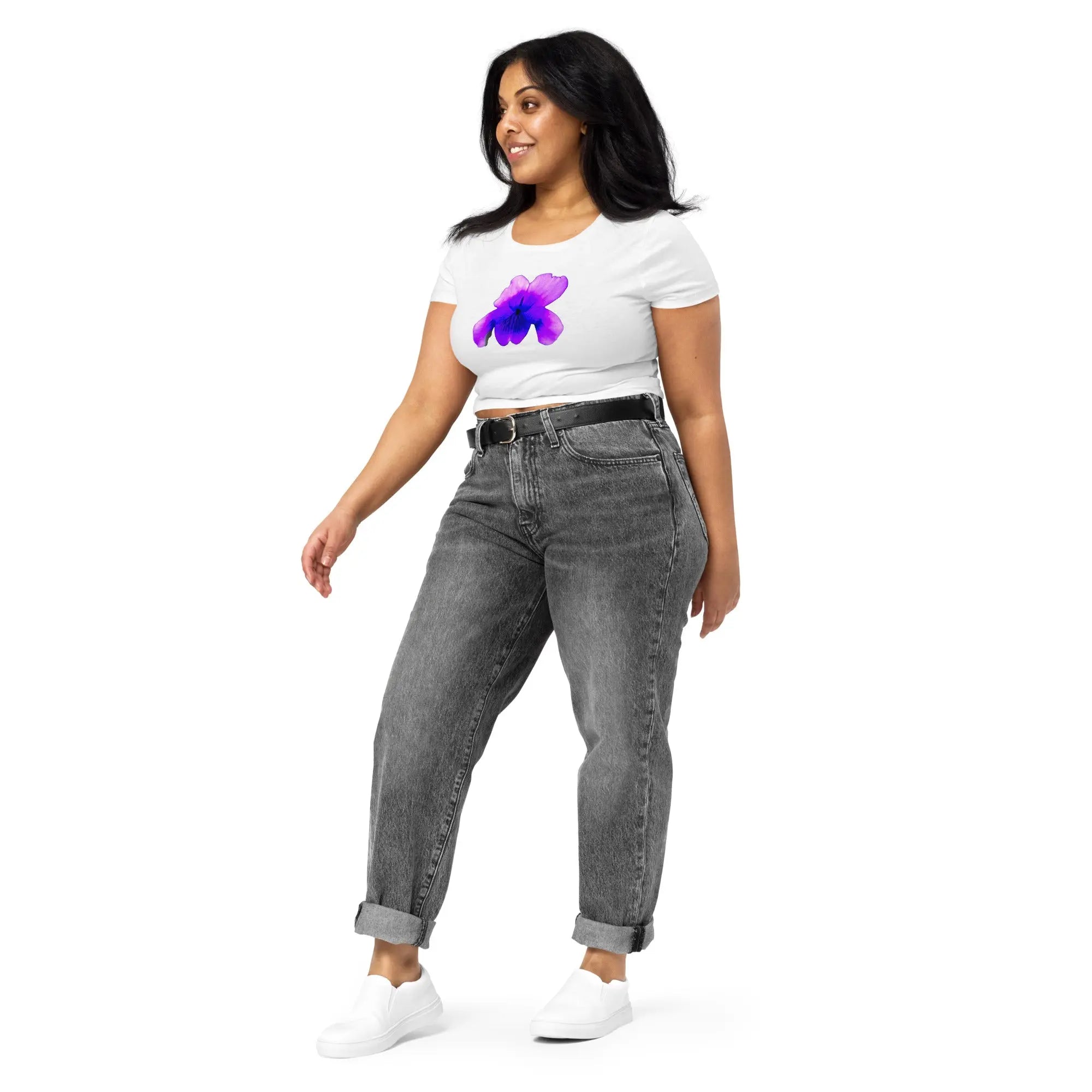 Queer Botanicals | Violets | Women’s Fitted Crop Top BaDeYaDeYa