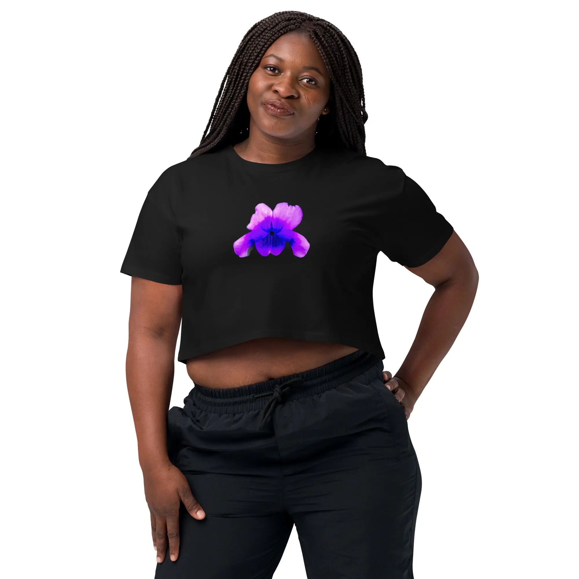 Queer Botanicals  | Violets | Women's/They Friendly Crop Top BaDeYaDeYa