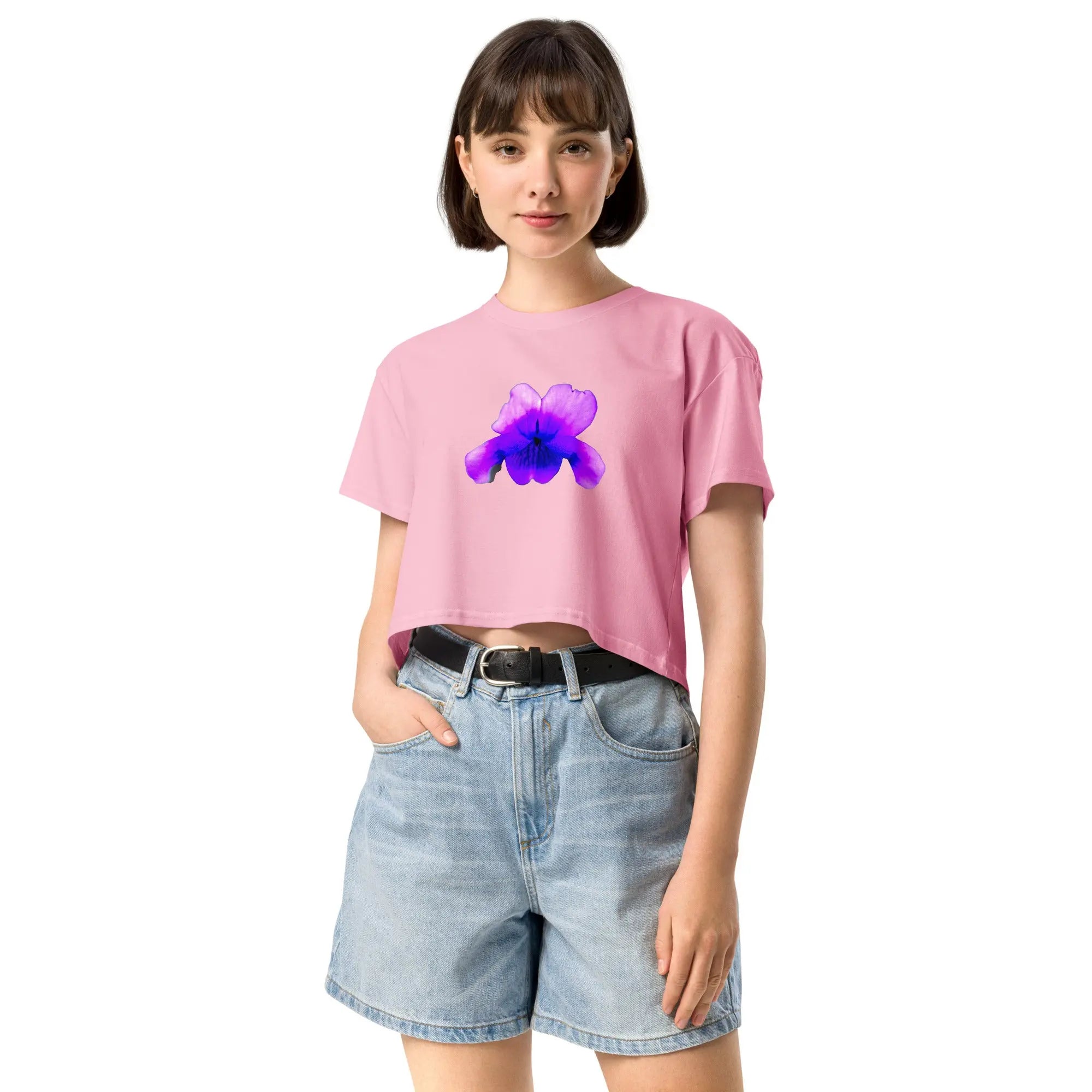 Queer Botanicals  | Violets | Women's/They Friendly Crop Top BaDeYaDeYa