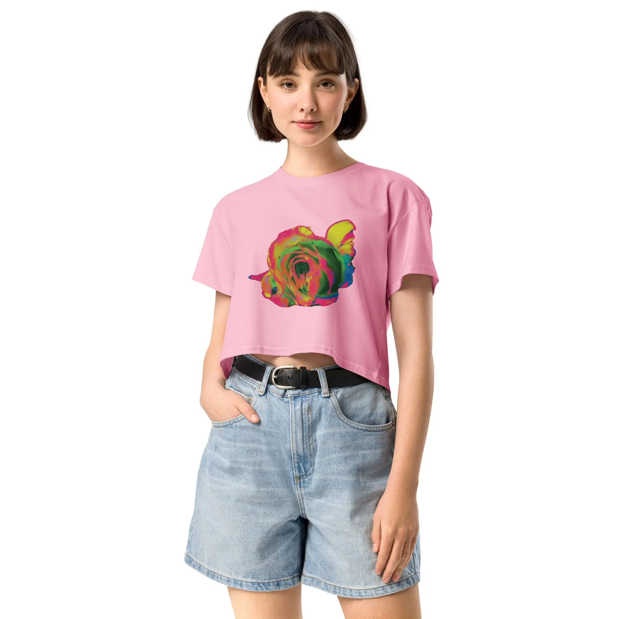 Queer Botanicals | Rainbow Rose | Unisex Crop Top BaDeYaDeYa