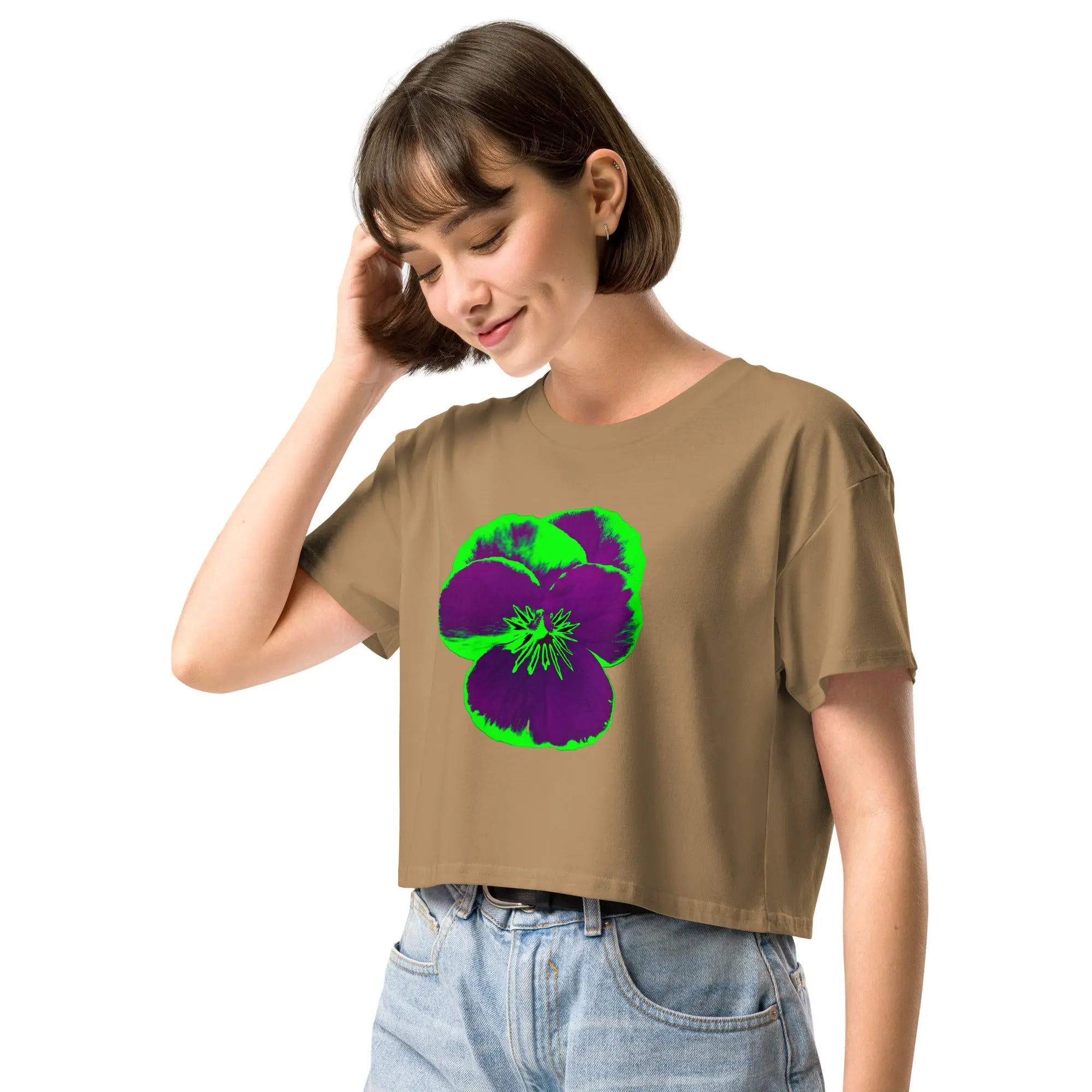 Queer Botanicals  | Pansy | Women's/They Friendly Crop Top BaDeYaDeYa