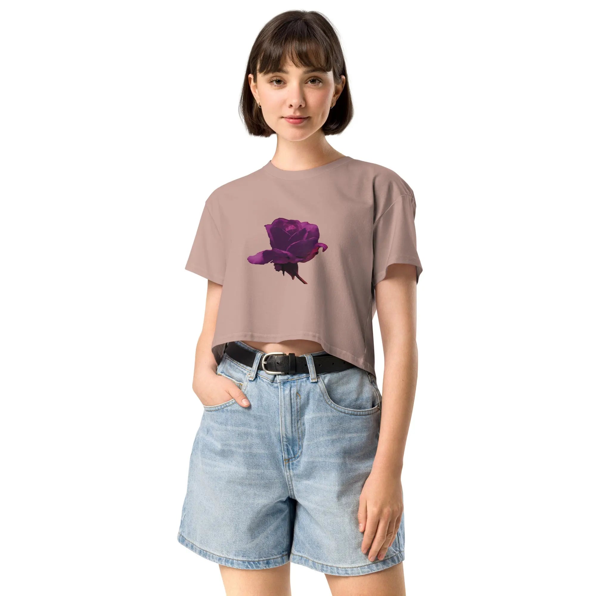 Queer Botanicals  | Bruised Rosebud | Women's/They Friendly Crop Top BaDeYaDeYa