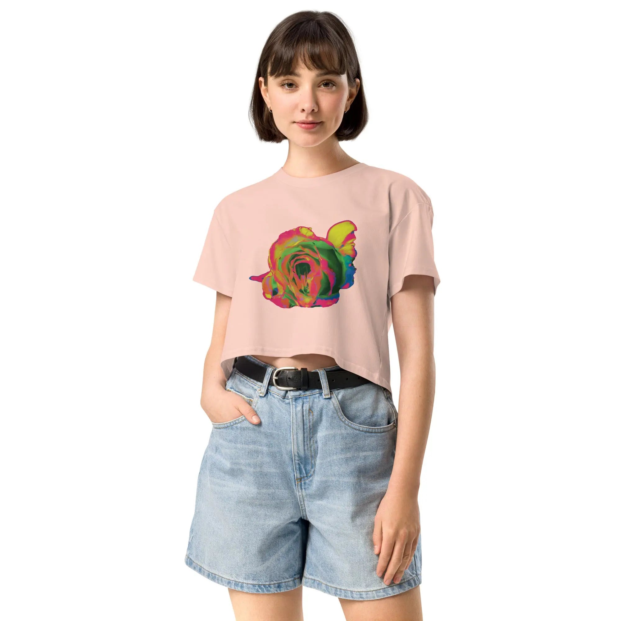 Queer Botanicals | Rainbow Rose | Unisex Crop Top BaDeYaDeYa