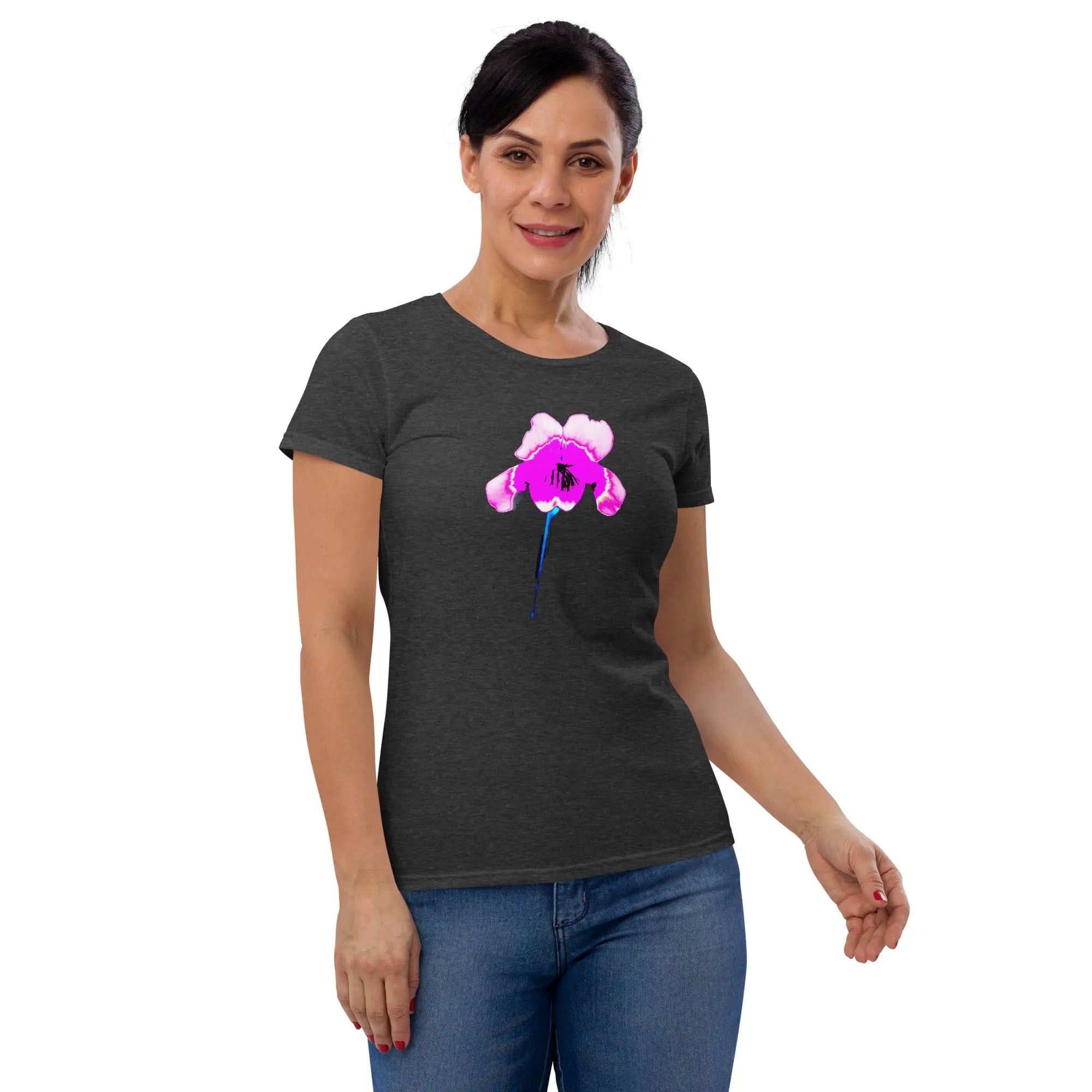 Queer Botanicals  | Violets | Women's Fitted Short Sleeve T-Shirt BaDeYaDeYa