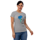 Queer Botanicals  | Blue Rose | Women's Fitted Short Sleeve T-Shirt BaDeYaDeYa