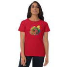 Queer Botanicals | Rainbow Rose | Women's Fitted Short Sleeve T-Shirt BaDeYaDeYa