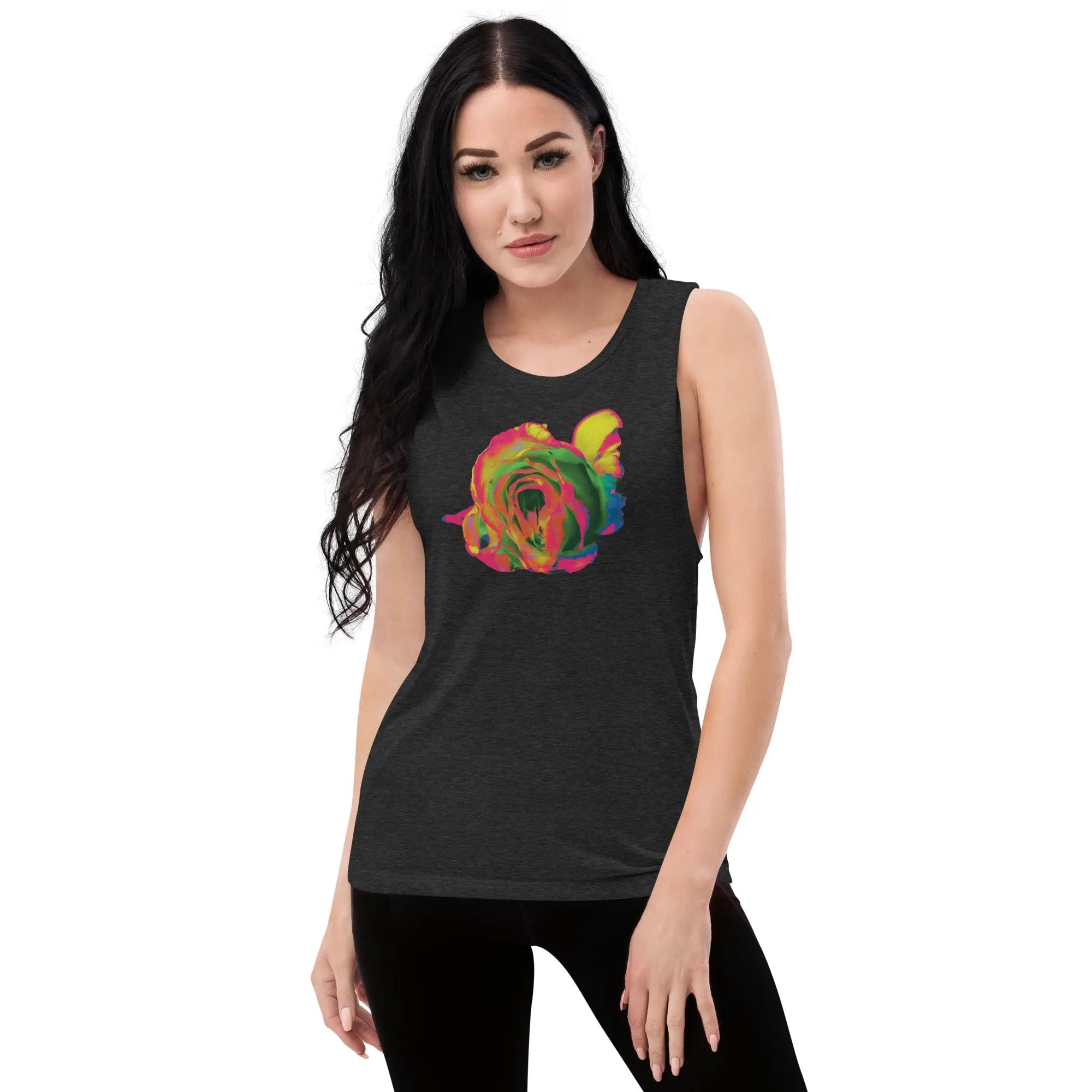 Queer Botanicals | Rainbow Rose | Women's Muscle T-Shirt BaDeYaDeYa