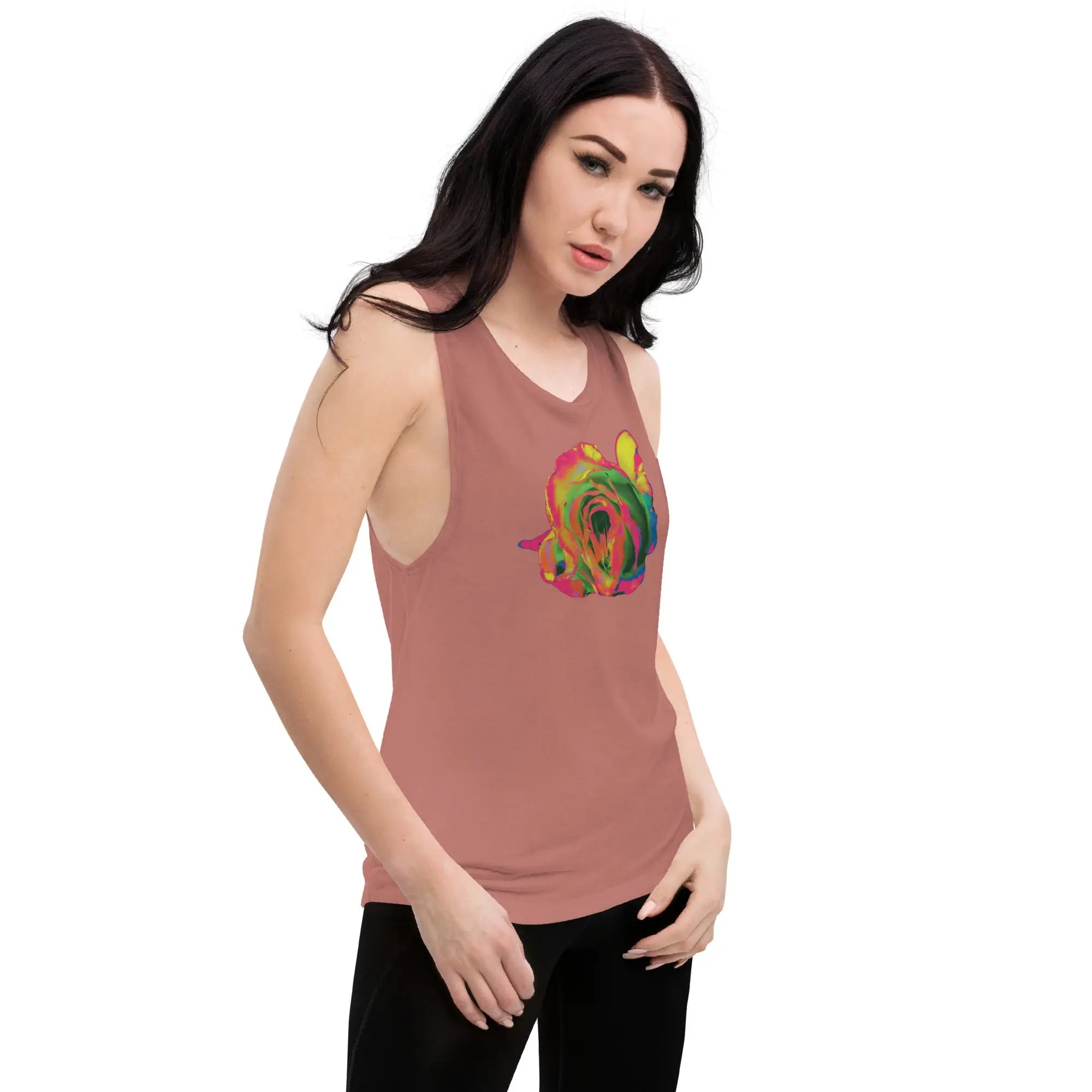 Queer Botanicals | Rainbow Rose | Women's Muscle T-Shirt BaDeYaDeYa