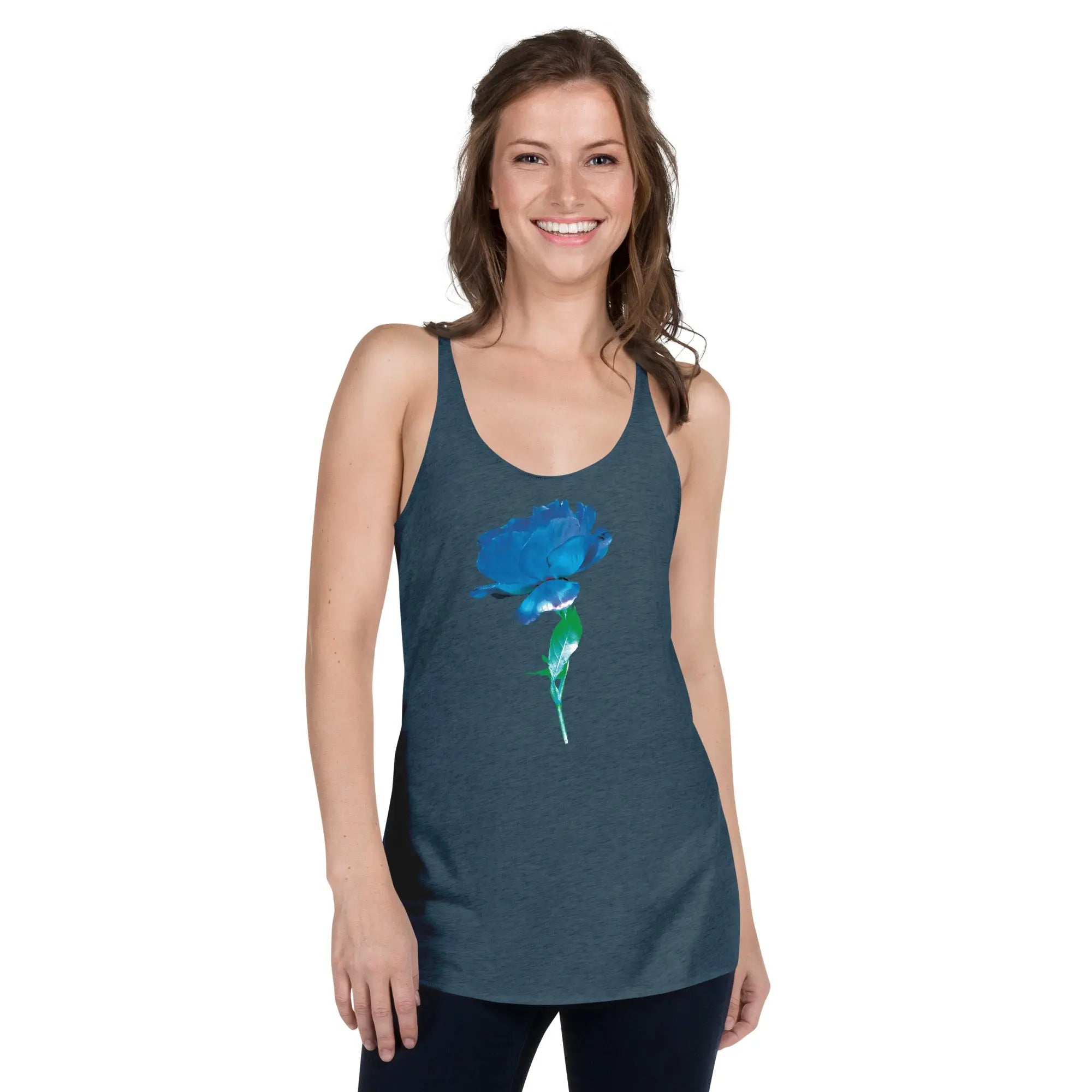 Queer Botanicals  | Blue Rose | Women's Racerback Tank Top BaDeYaDeYa