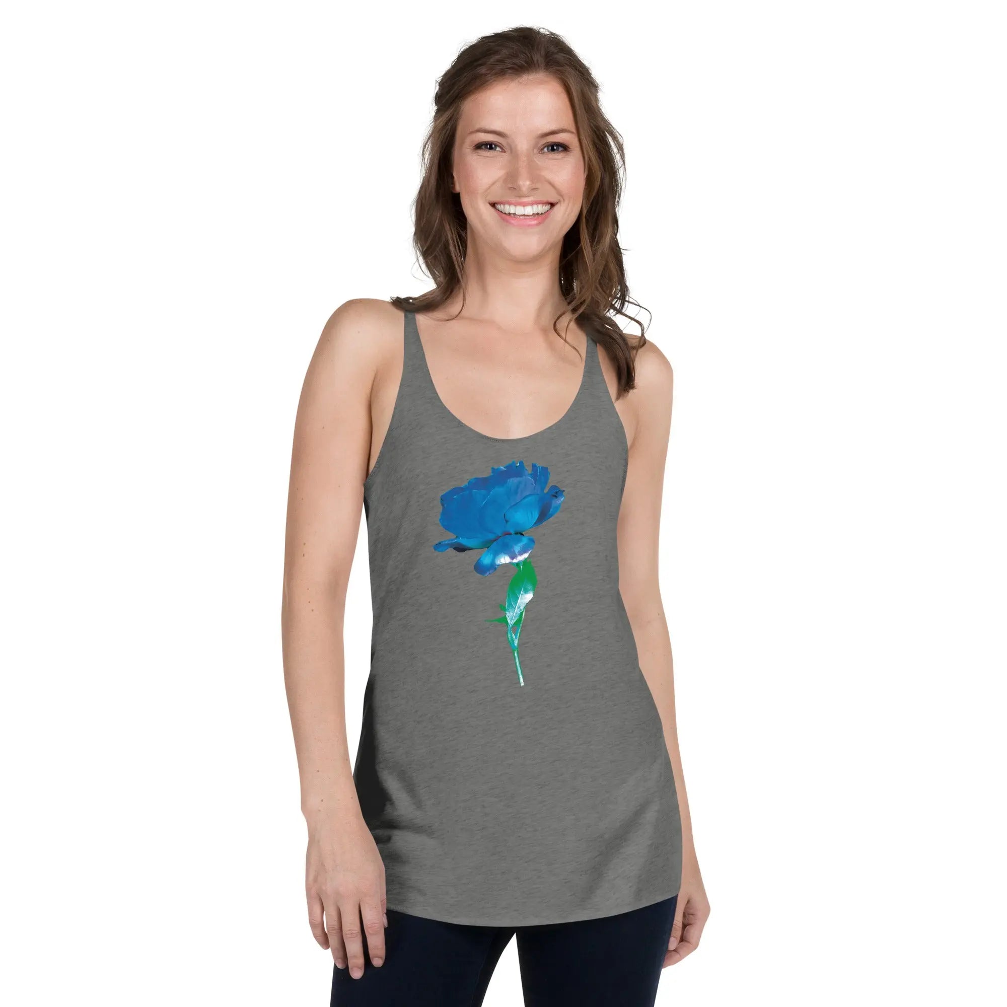 Queer Botanicals  | Blue Rose | Women's Racerback Tank Top BaDeYaDeYa