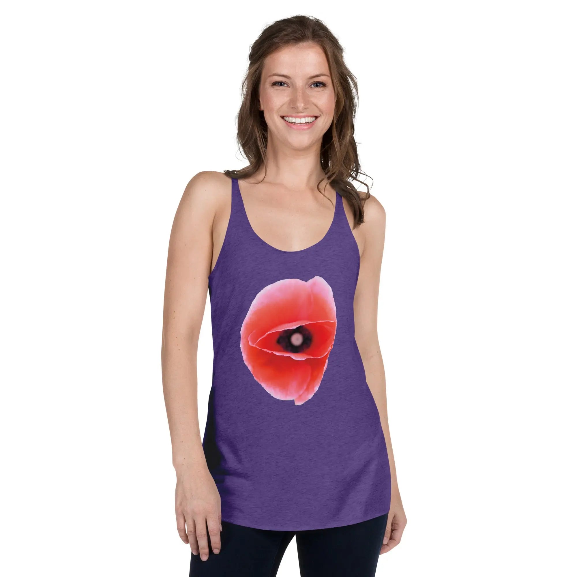 Queer Botanicals | Red Poppy | Women's Racerback Tank Top BaDeYaDeYa