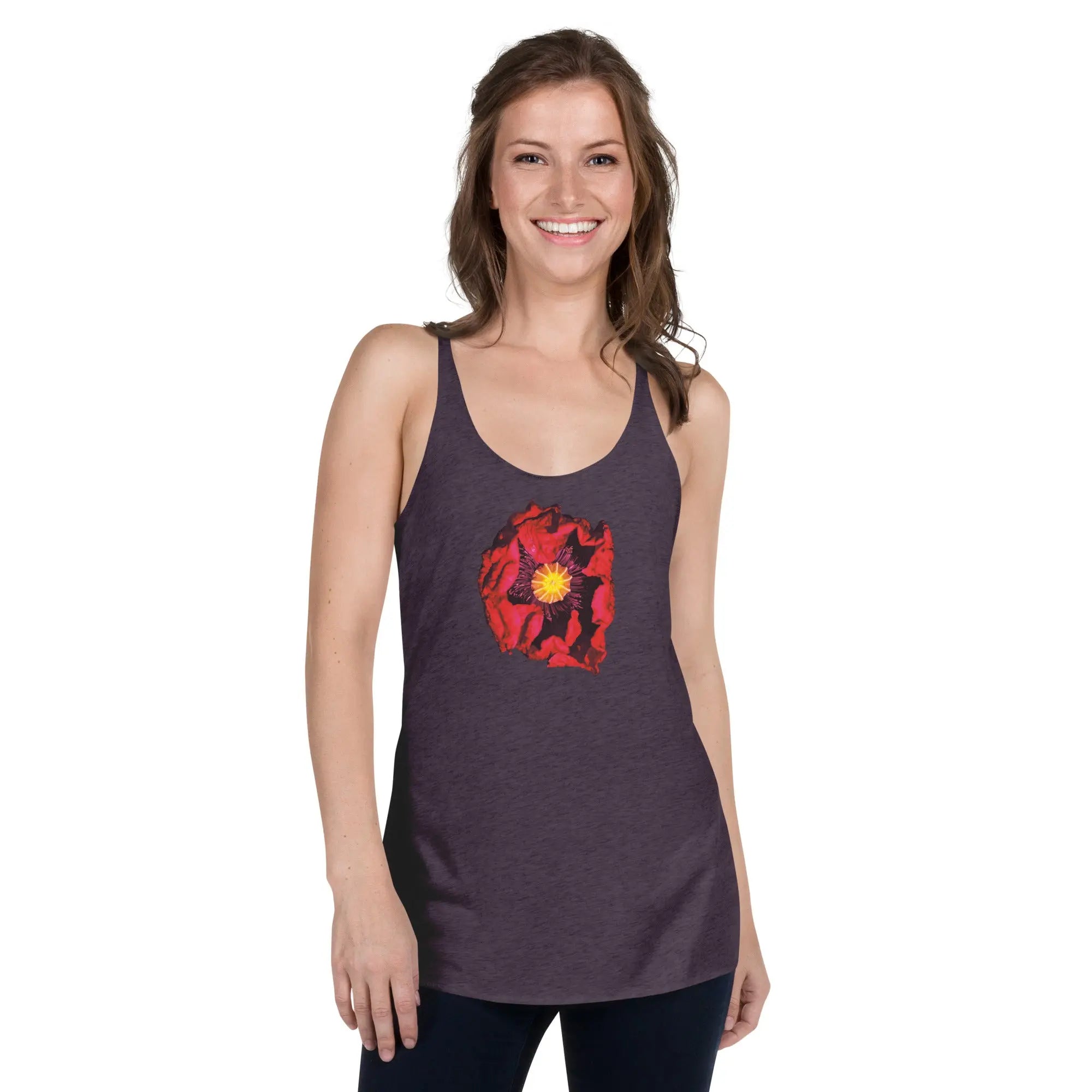 Queer Botanicals | Opening Red Poppy | Women's Racerback Tank Top BaDeYaDeYa