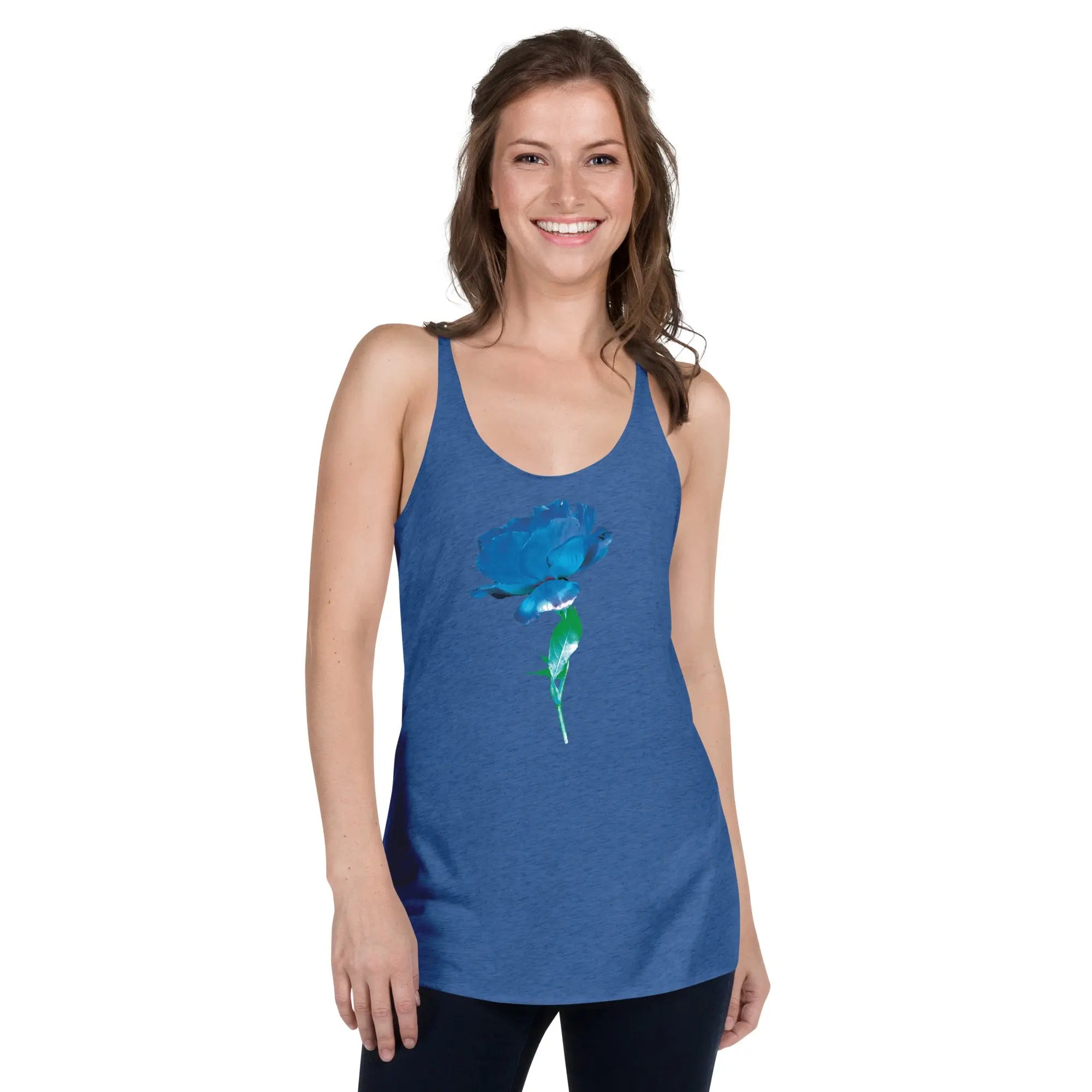 Queer Botanicals  | Blue Rose | Women's Racerback Tank Top BaDeYaDeYa